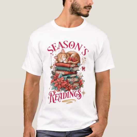 Season's Readings Cozy Kitten  T-shirt (Voorkant)