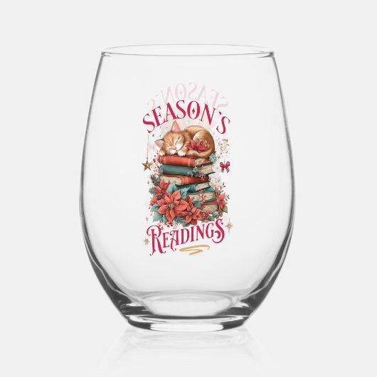 Season's Readings Cozy Kitten  Wijnglas Zonder Voet (Voorkant)