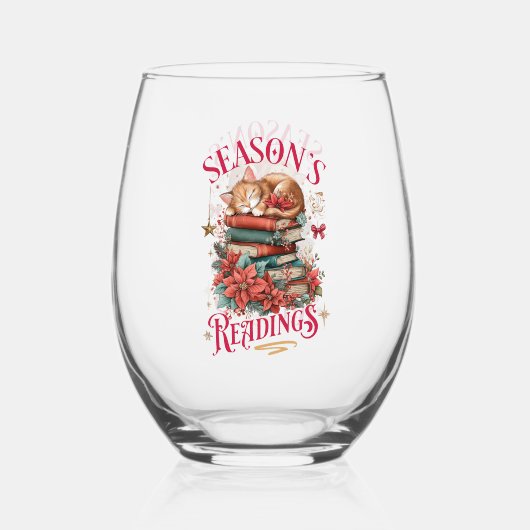 Season's Readings Cozy Kitten  Wijnglas Zonder Voet (Achterkant)