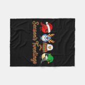 Season's Tweetings Funny Christmas Birdwatcher Squ Fleece Deken (Voorkant (Horizontaal))