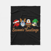 Season's Tweetings Funny Christmas Birdwatcher Squ Fleece Deken (Voorkant)