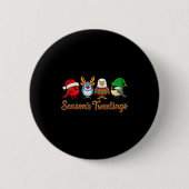Season's Tweetings Funny Christmas Birdwatcher Squ Ronde Button 5,7 Cm (Voorkant)