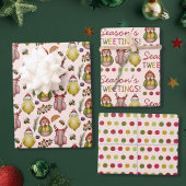 Seasons Tweetings Schattigee vogelkerstpatronen Inpakpapier Vel