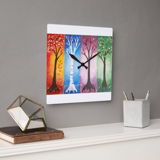 Seasons Vierkante Klok (Kantoor)