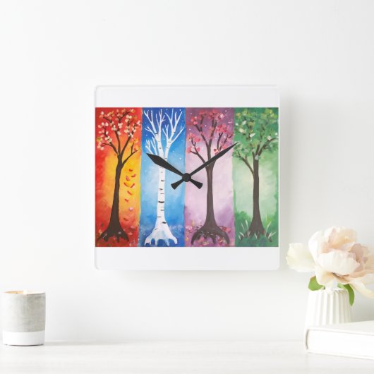 Seasons Vierkante Klok (Huis)