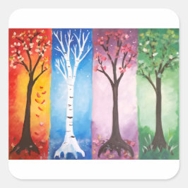 Seasons Vierkante Sticker