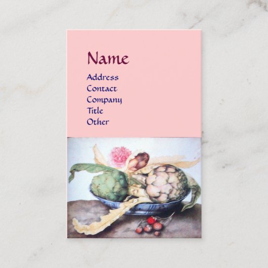 SEASON'S VRUCHTEN, KUNSTKES, PINK ROSE, STRAATRIES VISITEKAARTJE (Voorkant)