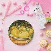 SEASON'S VRUCHTEN, LEMONS LEMON FLOWERS Yellow Papieren Bordje (Feest)