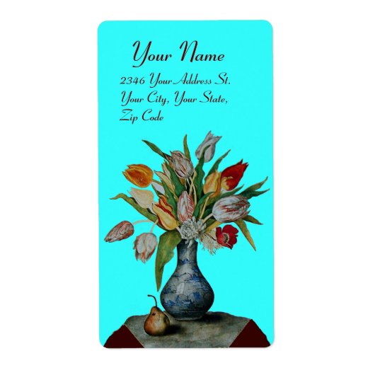 SEASON'S VRUCHTEN - TULIPS blue turquase Etiket (Voorkant)