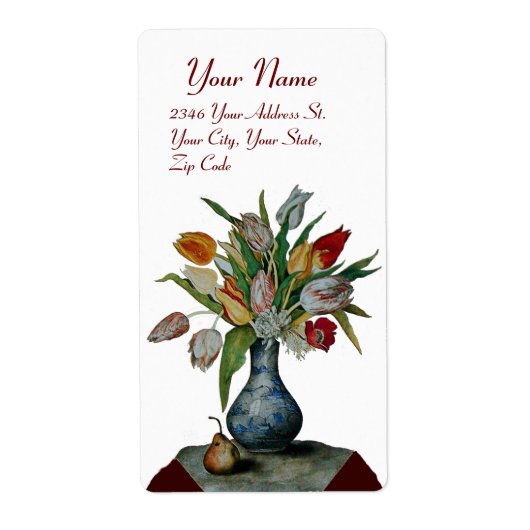 SEASON'S VRUCHTEN -TULIPS Wit Etiket (Voorkant)