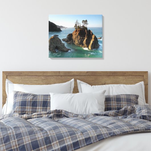 Seastack, Samuel Boardman State Park, Brookings, Canvas Afdruk (Insitu (Slaapkamer))