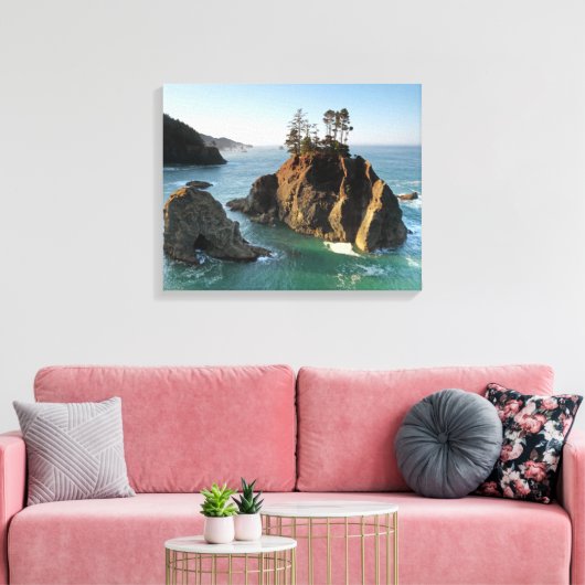 Seastack, Samuel Boardman State Park, Brookings, Canvas Afdruk (Insitu (Woonkamer))
