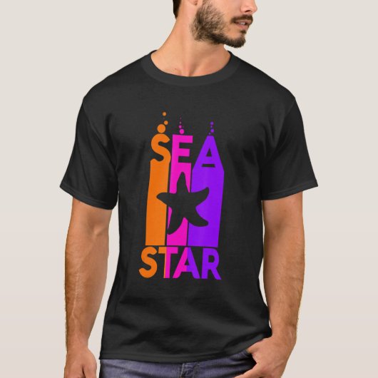 Seastar Animal Rainbow Bubble With Silhouette T-shirt (Voorkant)