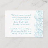 Seastar blue & white bruiloft info bijlage card (Achterkant)