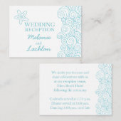 Seastar blue & white bruiloft info bijlage card (Voorkant / Achterkant)