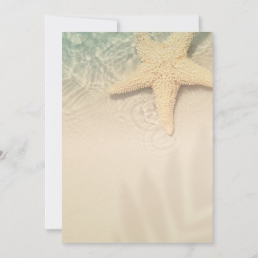 Seastar Sand Beach bruiloft Kaart (Achterkant)