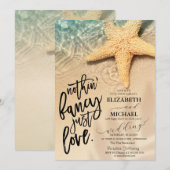 Seastar Sand Beach bruiloft Kaart (Voorkant / Achterkant)