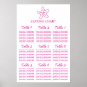 Seastar starfish Wedding Table Planner 1-9 Poster (Voorkant)