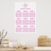 Seastar starfish Wedding Table Planner 1-9 Poster (Keuken)