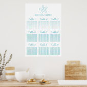 Seastar starfish Wedding Table Planner 1-9 Poster (Keuken)
