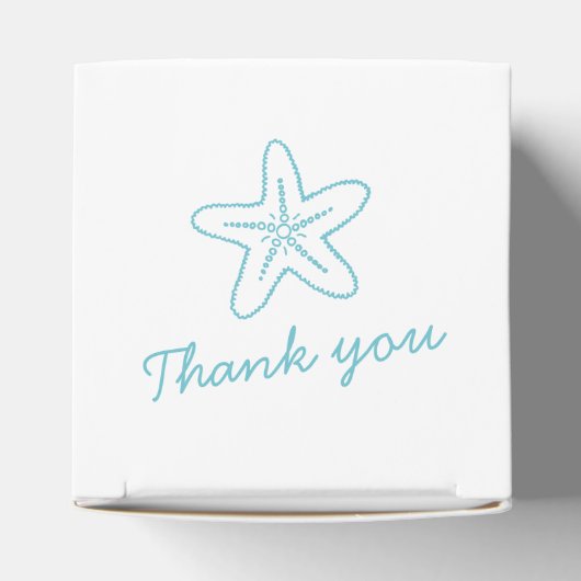 Seastar swirl aqua witte bruiloft gunst doos bedankdoosjes (Bovenkant)
