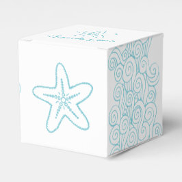 Seastar swirl aqua witte bruiloft gunst doos bedankdoosjes