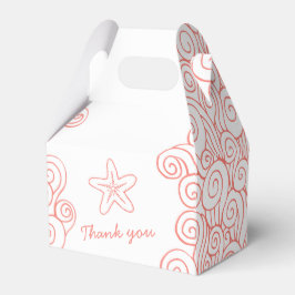 Seastar swirl aqua witte bruiloft gunst geveldoos bedankdoosjes