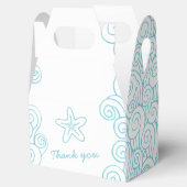 Seastar swirl aqua witte bruiloft gunst geveldoos bedankdoosjes (Geopend)