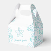 Seastar swirl aqua witte bruiloft gunst geveldoos bedankdoosjes (Voorkant Zijde)