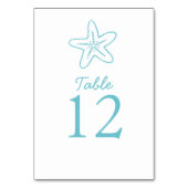 Seastar zeester aqua strand Trouwtafel nummers Kaart (Achterkant)