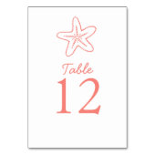 Seastar zeester koraal strand Trouwtafel nummers Kaart (Voorkant)