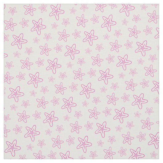 Seastar zeesterren tekenen roze witte stof (Swatch)
