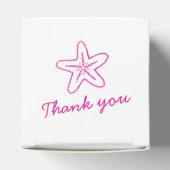 Seastar zwirl roze witte bruiloft bedankdoosjes (Bovenkant)
