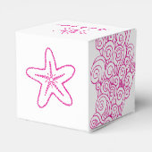 Seastar zwirl roze witte bruiloft bedankdoosjes (Achterkant)
