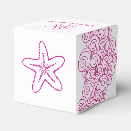 Seastar zwirl roze witte bruiloft bedankdoosjes (Achterkant)