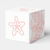 Seastar zwirl witte bruine bruiloft bedankdoosjes (Achterkant)