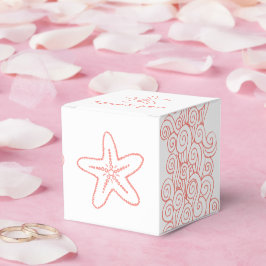 Seastar zwirl witte bruine bruiloft bedankdoosjes