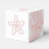 Seastar zwirl witte bruine bruiloft bedankdoosjes (Achterkant)