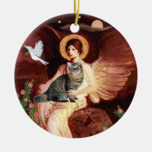 Seated Angel - Amerikaanse Bobtail cat Keramisch Ornament