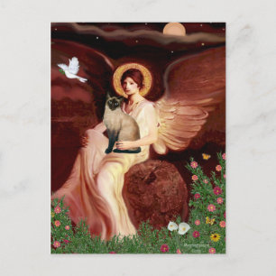 Seated Angel - Seal Point Siamese cat Briefkaart