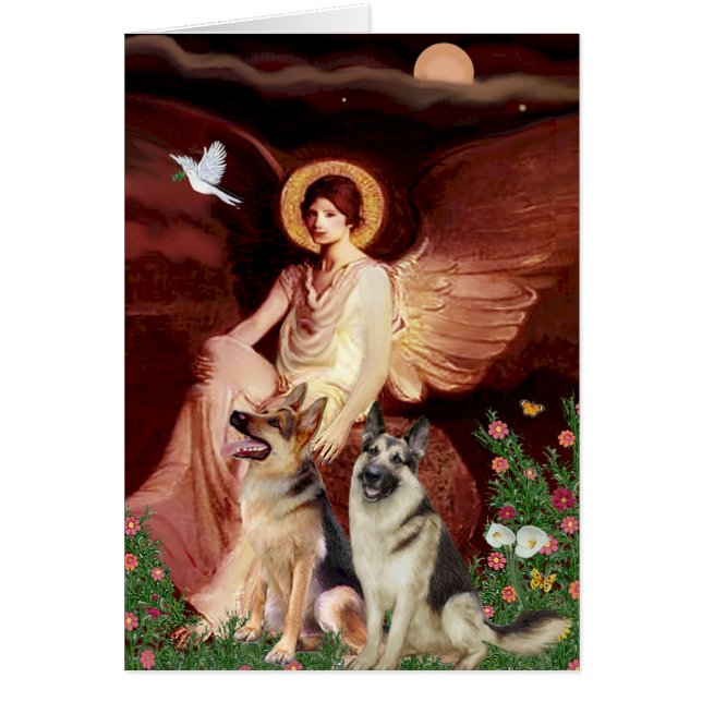 Seated Angel - Twee Duitse herders (Voorkant)