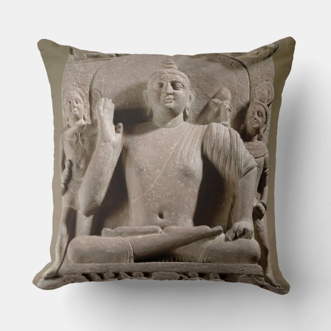 Seated Bodhisattva, Mathura (rode zandsteen) Kussen (Voorkant)