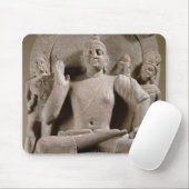 Seated Bodhisattva, Mathura (rode zandsteen) Muismat (Met muis)