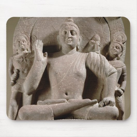 Seated Bodhisattva, Mathura (rode zandsteen) Muismat (Voorkant)