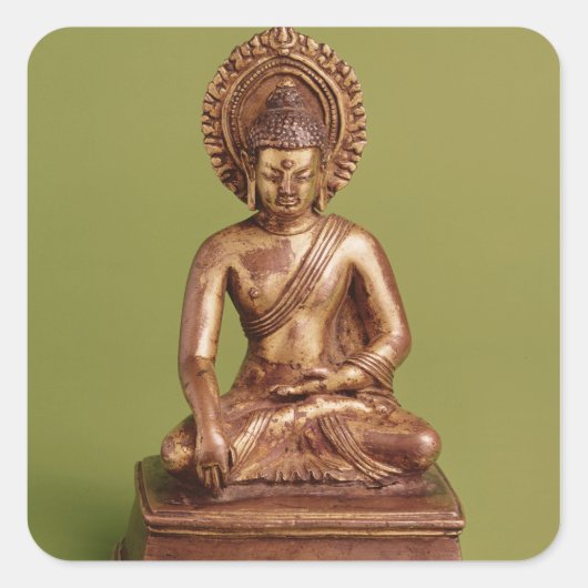 Seated Buddha Vierkante Sticker (Voorkant)