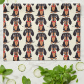 Seated Dachshund Kitchen Towels Theedoek (Gevouwen)