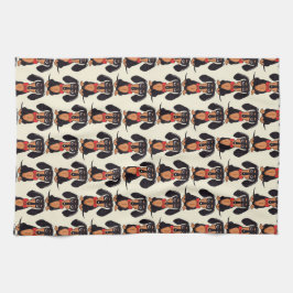 Seated Dachshund Kitchen Towels Theedoek