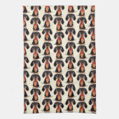 Seated Dachshund Kitchen Towels Theedoek (Verticaal)