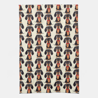 Seated Dachshund Kitchen Towels Theedoek
