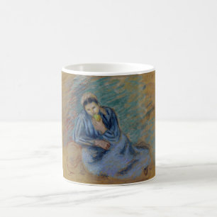 Seated Peasant Woman Cruning an Apple Koffiemok